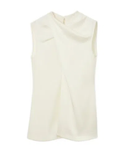 Burberry Greta Draped Top In White