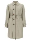 Burberry Car Coat Silk Coats And Trench Coats Gray In Grey