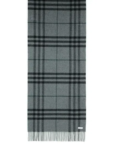 BURBERRY BURBERRY GREY CASHMERE SCARF MEN