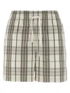 Burberry Embroidered Poplin Shorts In Grey