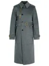Burberry Grey Cotton Blend Trench Coat Women In Grey