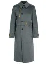 Burberry Cotton Blend Trench With Burrberry Check Lining In Grey