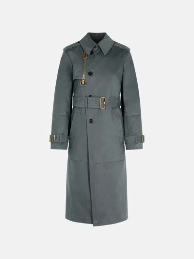 Burberry Grey Cotton Blend Trench Coat