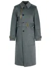 Burberry Grey Cotton Blend Trench Coat Women In Gray