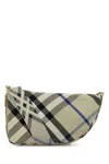Burberry Women Embroidered Fabric Medium Shield Crossbody Bag In Grey