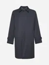 Burberry Grey Gabardine Long Car Coat