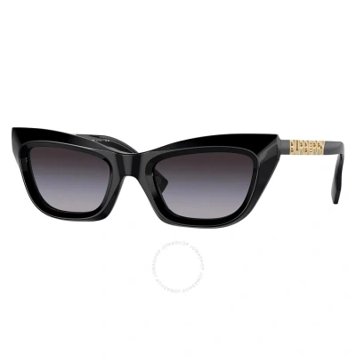 Burberry Grey Gradient Cat Eye Ladies Sunglasses Be4409 30018g 51 In Black / Grey