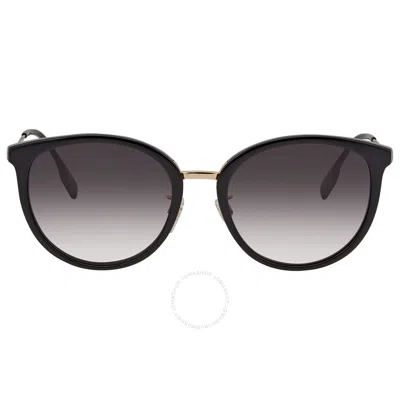 Burberry Grey Gradient Round Ladies Sunglasses Be4289d 30018g 56 In Black