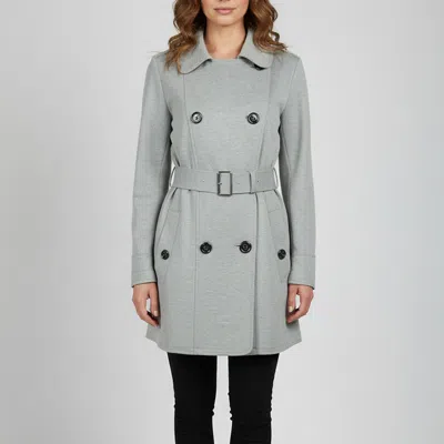 Pre-owned Burberry Grey Jersey Double Breasted Trench Coat M
