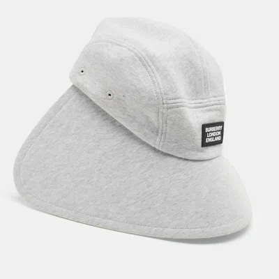 Pre-owned Burberry Grey Logo Applique Cotton Bonnet Cap L