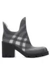 Burberry 65 Check Rubber Marsh Ankle Boots In Grey