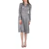 BURBERRY BURBERRY GREY MELANGE MARCELLA PLEATED JERSEY CORSET DRESS