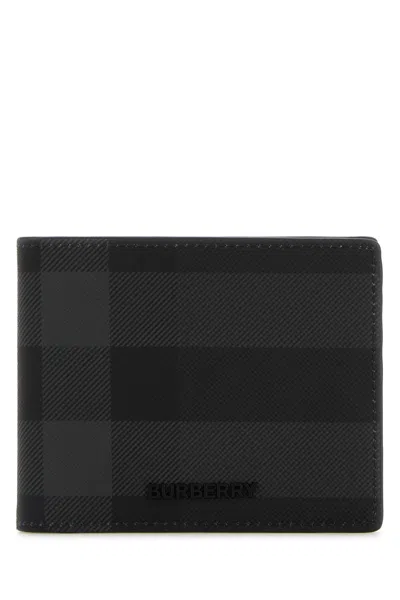 Burberry Grey Minimalist Wallet In Black