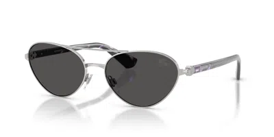 Burberry Grey Oval Ladies Sunglasses Be3165 100587 58 In ["grey","silver Tone"]
