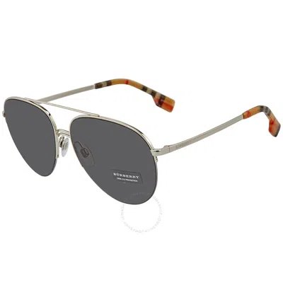 Burberry Grey Pilot Ladies Sunglasses Be3113 130487 59 In Silver