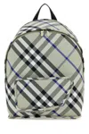 Burberry Shield Backpack Checkered Front Pocket In Grey
