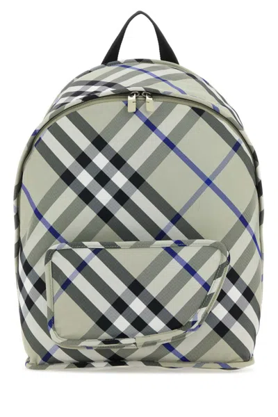 BURBERRY GREY PRINTED NYLON SHIELD BACKPACK