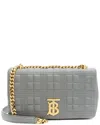 Burberry Grey Quilted Lambskin Tb Lola Chain Small Crossbody (authentic Pre-  Loved) In Gray