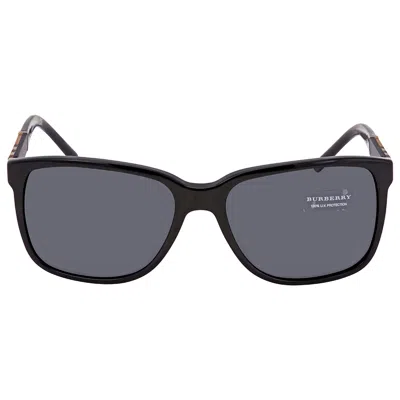Burberry Grey Rectangular Men's Sunglasses Be4181 300187 58