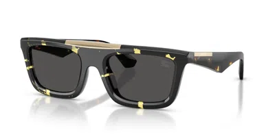 Burberry Grey Rectangular Men's Sunglasses Be4451u 410687 54 In ["grey","yellow"]