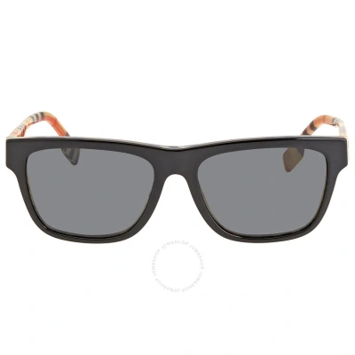 Burberry Grey Square Men's Sunglasses Be4293 380687 56 In Black / Grey