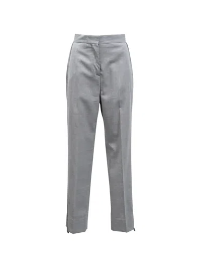 Pre-owned Burberry Grey Straight-leg Trousers In Gray