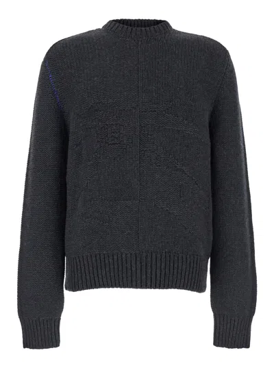 BURBERRY EQUESTRIAN KNIGHT JACQUARD MOTIF CASHMERE SWEATER