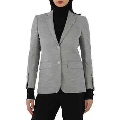Pre-owned Burberry Grey Taupe Melange Technical Wool Jersey Blazer In Multicolor