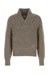 Burberry Soft Wool Knit Sweater With Shawl Collar In Brown