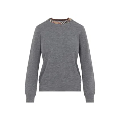 BURBERRY WOMEN GREY WOOL SWEATER, XS LUXURY SWEATERS & KNITWEAR FOR WOMEN DARVEYS