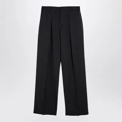 Burberry Grey Wool Trousers With Darts