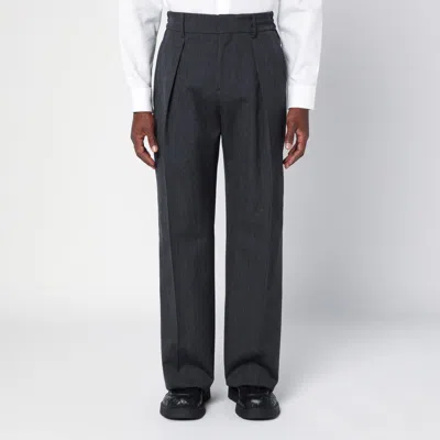 Burberry Grey Wool Trousers With Darts