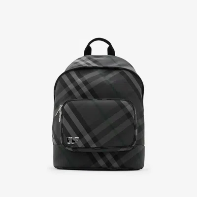 Burberry Grid Backpack In Charcoal