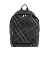 Burberry Grid Check Backpack In Orange