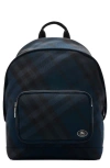 Burberry Grid Check-pattern Backpack In Blue
