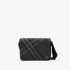 Burberry Grid Messenger Bag In Black