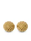 Burberry Check Granulation Sphere Earrings In Gold
