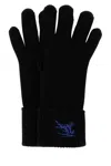 Burberry Black Cashmere Blend Gloves In Black