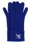 Burberry Electric Blue Cashmere Blend Gloves In Blue