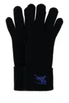 Burberry Black Cashmere Blend Gloves In Black