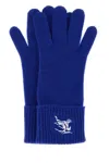 Burberry Electric Blue Cashmere Blend Gloves In Blue