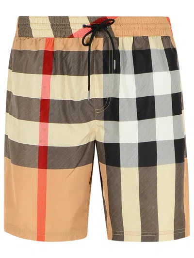 Burberry Guildes Brown Polyester Swimsuit In Beige