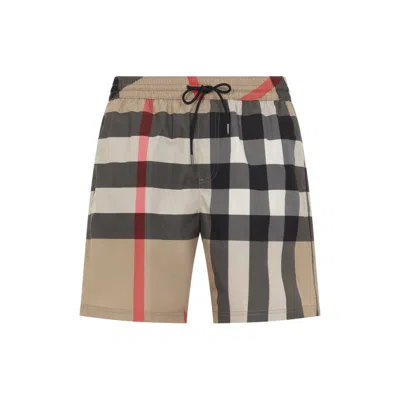 Burberry Ami Paris Light Blue Elasticated Cotton Shorts In Brown
