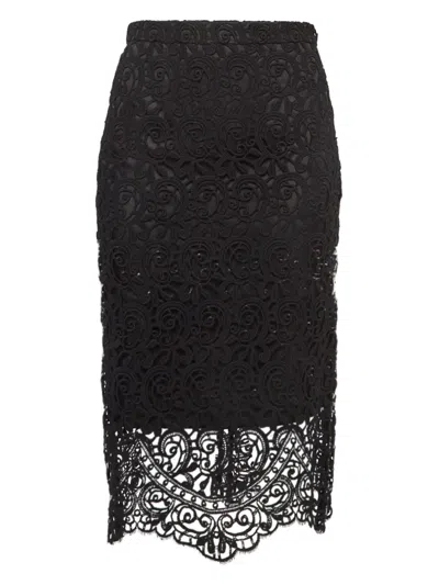 Pre-owned Burberry Guipure-lace Midi Skirt