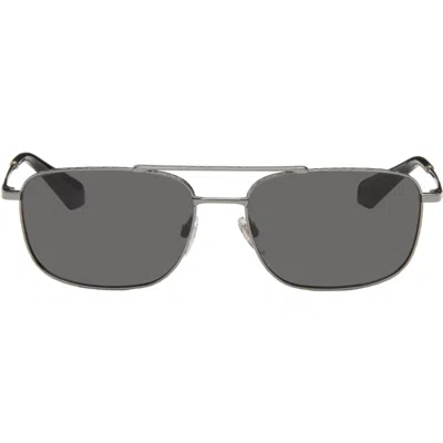 Burberry Gunmetal Square Sunglasses In 100387