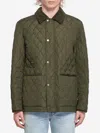 Burberry Padded Corduroy-trimmed Quilted Shell Jacket In Green