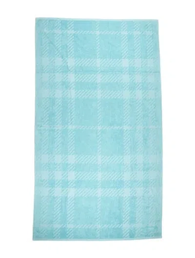 Pre-owned Burberry Half Mega Check Jacquard Beach Towel W/ Tags In Blue