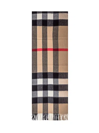 Burberry Half Mega Check Scarf In Brown