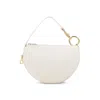 Burberry Half-moon Design Shoulder Bag With Gold Ring Detail In Neutral