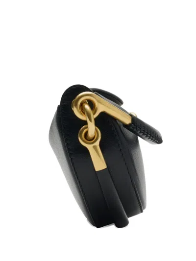 Burberry Half-moon Leather Clutch In Black